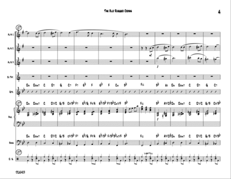 THE OLD RUGGED CROSS - Jazz Ensemble (AAA Saxes, Trumpet & Rhythm) - Grade 3 Jazz Ensemble scores gallery preview page 4