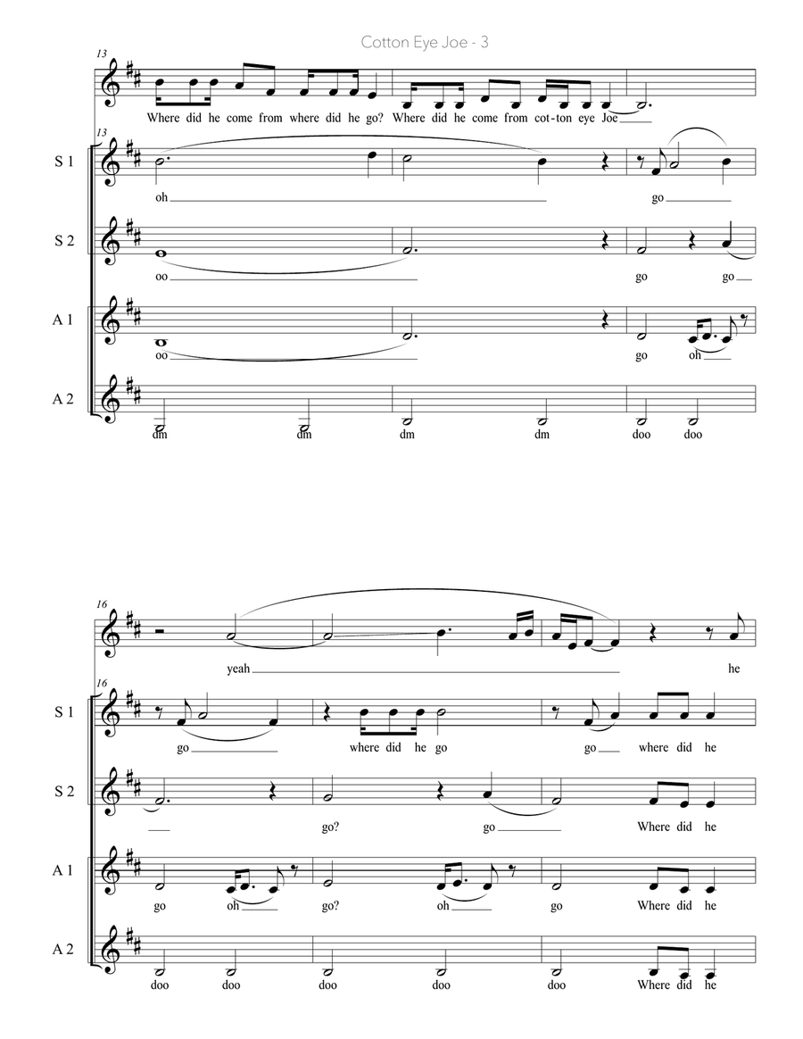 Cotton Eye Joe SSA scores gallery preview page 3