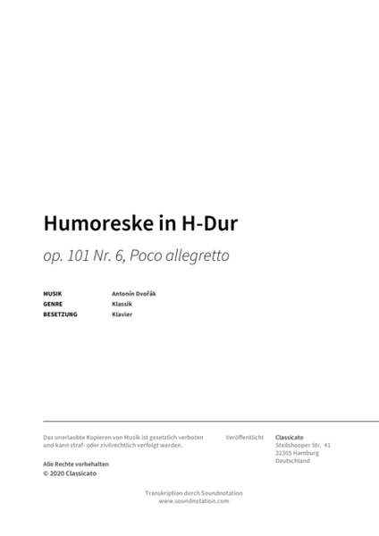 Humoreske in H-Dur image number null