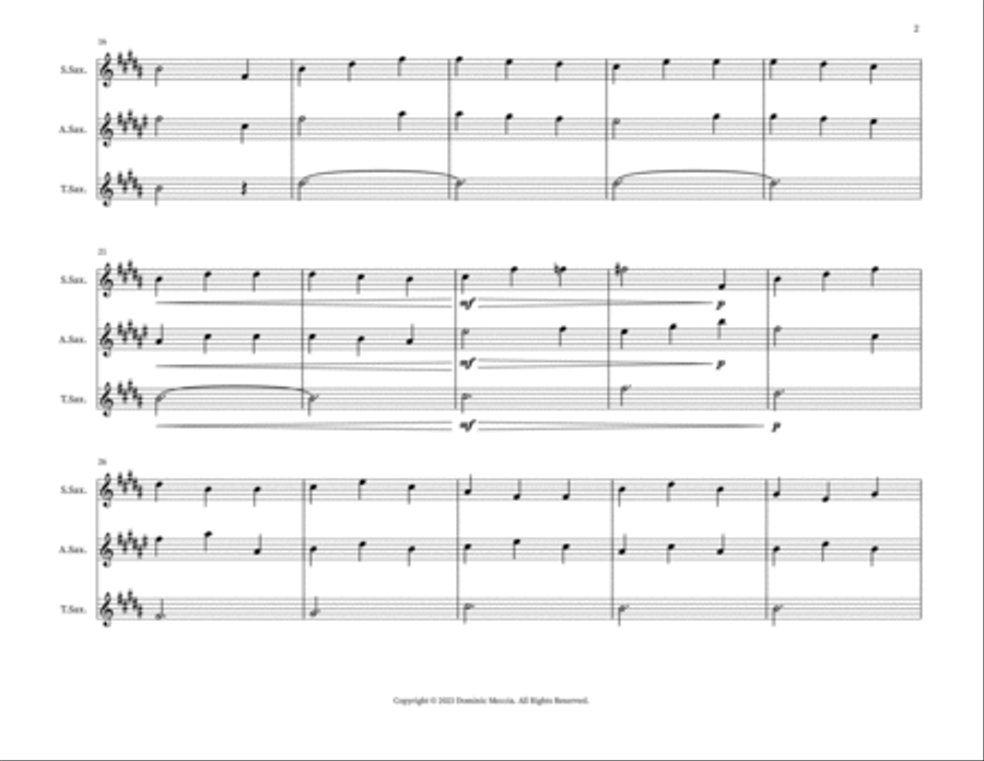 Llwyn On (The Ash Grove) Tenor Saxophone scores gallery preview page 2