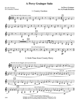 A Percy Grainger Suite: E-flat Alto Clarinet