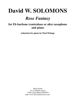Book cover for David Warin Solomons: Rose Fantasy for Eb baritone or alto saxophone and piano