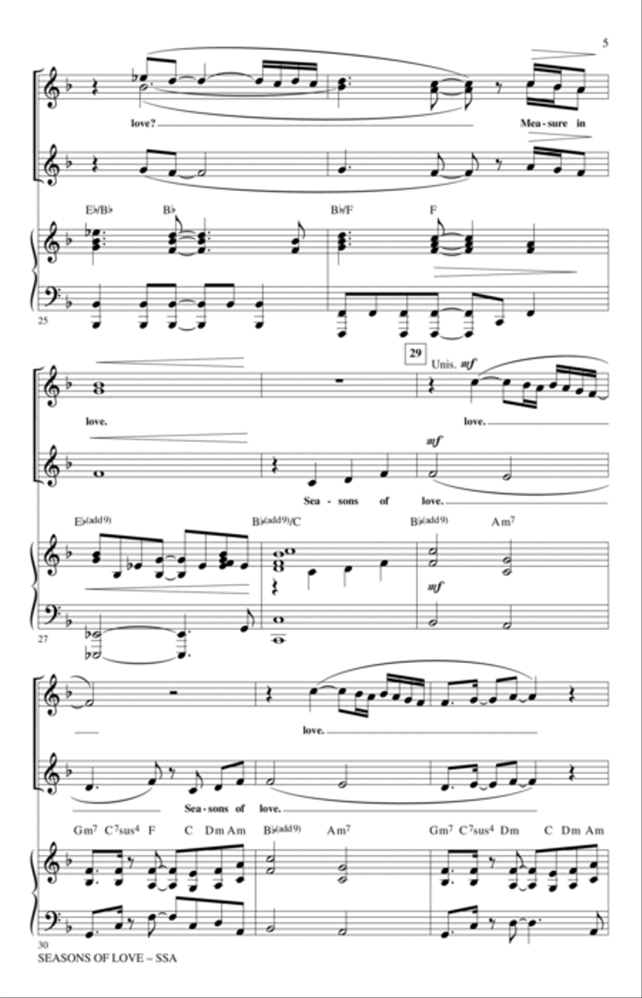 Seasons Of Love (from Rent) (arr. Roger Emerson) SSA scores gallery preview page 4