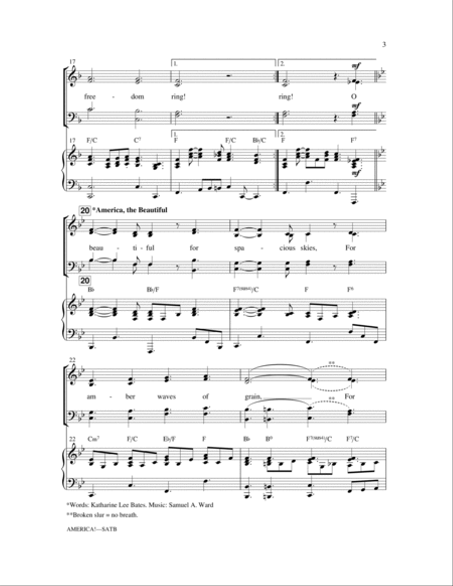 America! (Medley) 4-Part scores gallery preview page 3