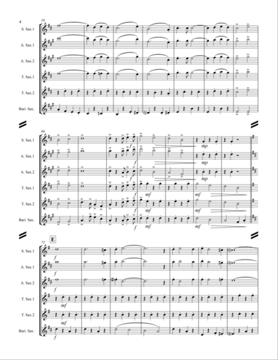 Beer Barrel Polka (roll Out The Barrel) Saxophone Quintet scores gallery preview page 5