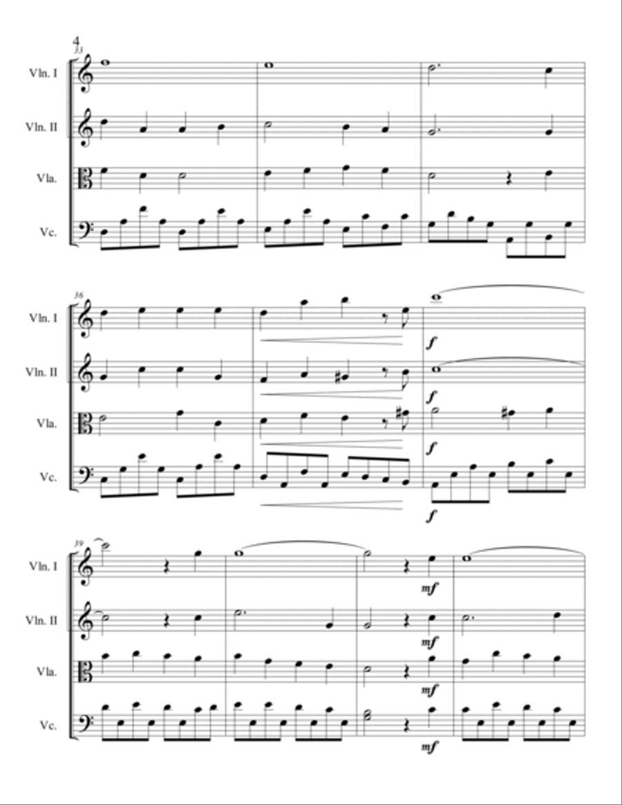 Veni, Veni, Emmanuel for String Quartet String Quartet scores gallery preview page 5