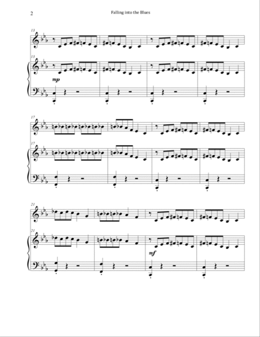 Falling into the Blues Vocalise Mezzo-Soprano Voice scores gallery preview page 2