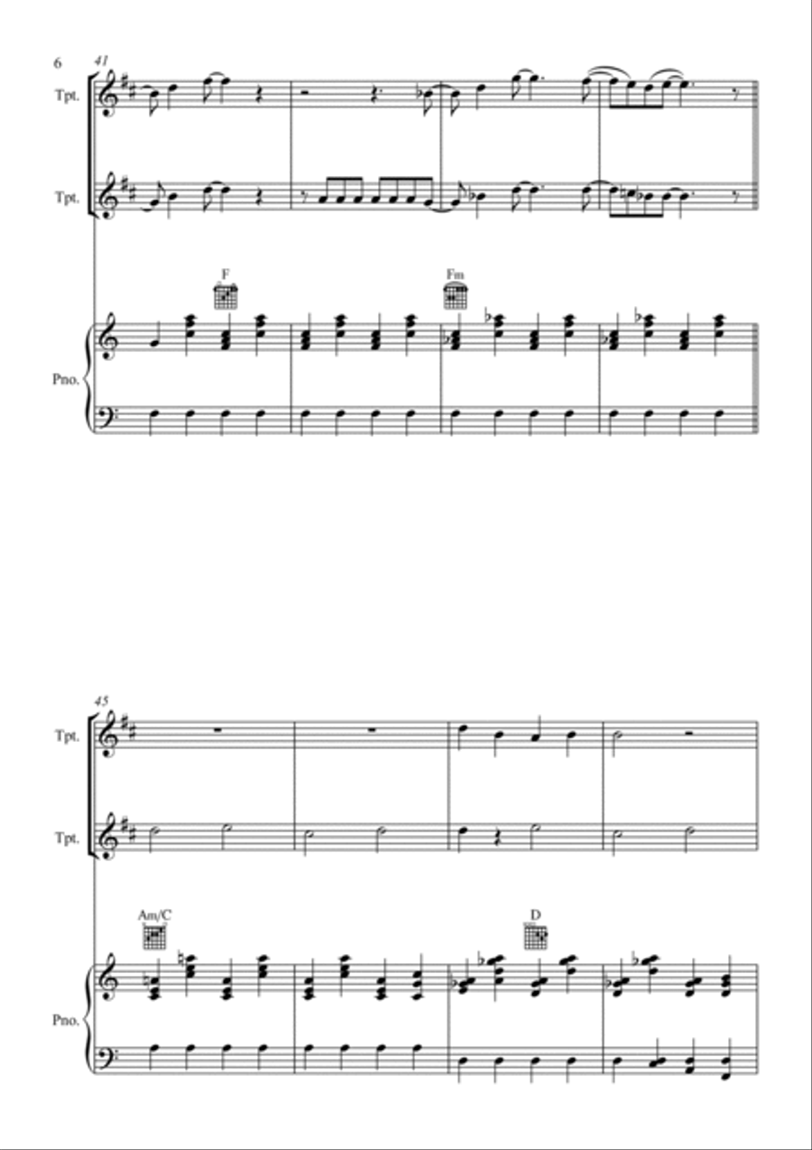 Santa Can't You Hear Me Trumpet Duet scores gallery preview page 6