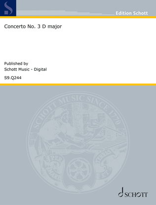 Book cover for Concerto No. 3 D major