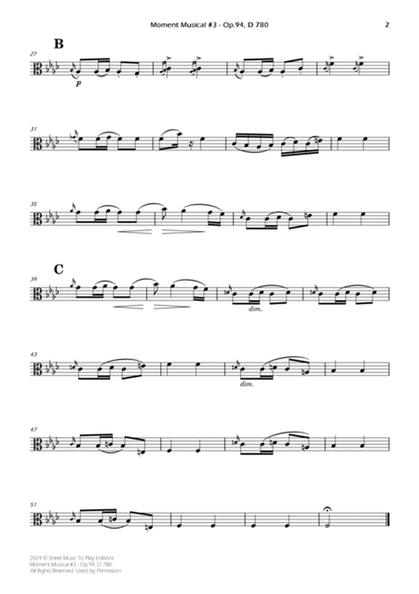 Moment Musical No.3, Op.94 - Viola and Piano (Individual Parts) image number null