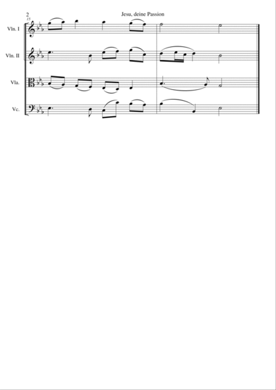 Jesus deine Passion for string quartet String Quartet scores gallery preview page 2