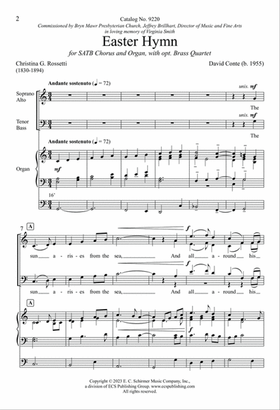 Easter Hymn 4-Part scores gallery preview page 2