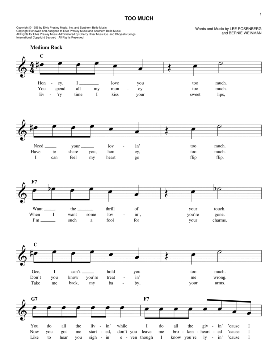 Too Much Piano scores gallery preview page 1
