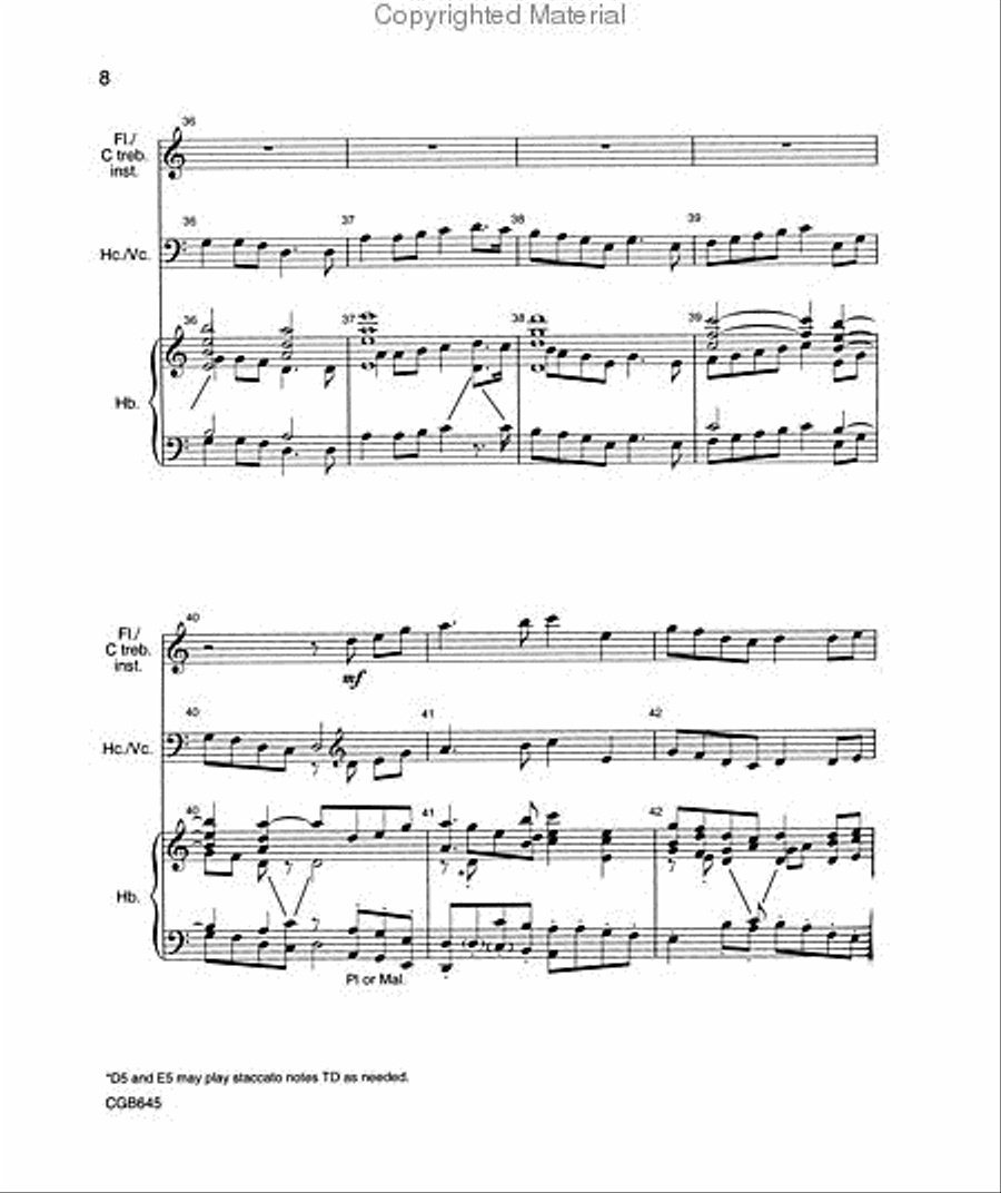 Fantasia on Greensleeves Full Score Handbell Choir scores gallery preview page 3