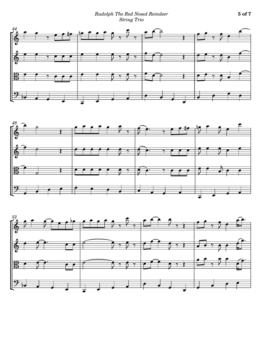 Rudolph The Red-nosed Reindeer String Trio scores gallery preview page 5