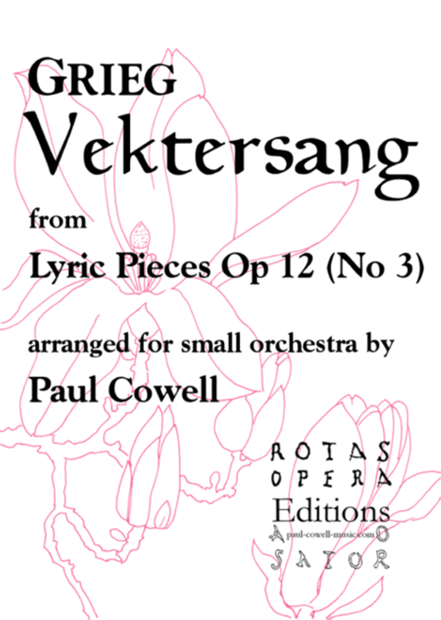 GRIEG Vektersang (Watcher's Song) arranged for small orchestra Chamber Orchestra scores gallery preview page 1
