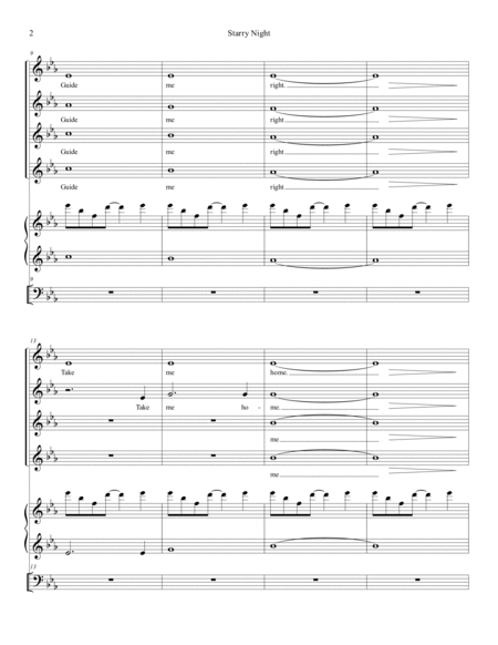 Starry Night - SSAA - 4-Part - Vocal Group - Piano - Cello image number null