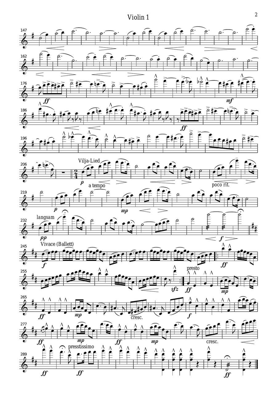 Lehar medley Die Lutige Witwe (The Merry Widow), for string quartet, CL001 String Quartet scores gallery preview page 6
