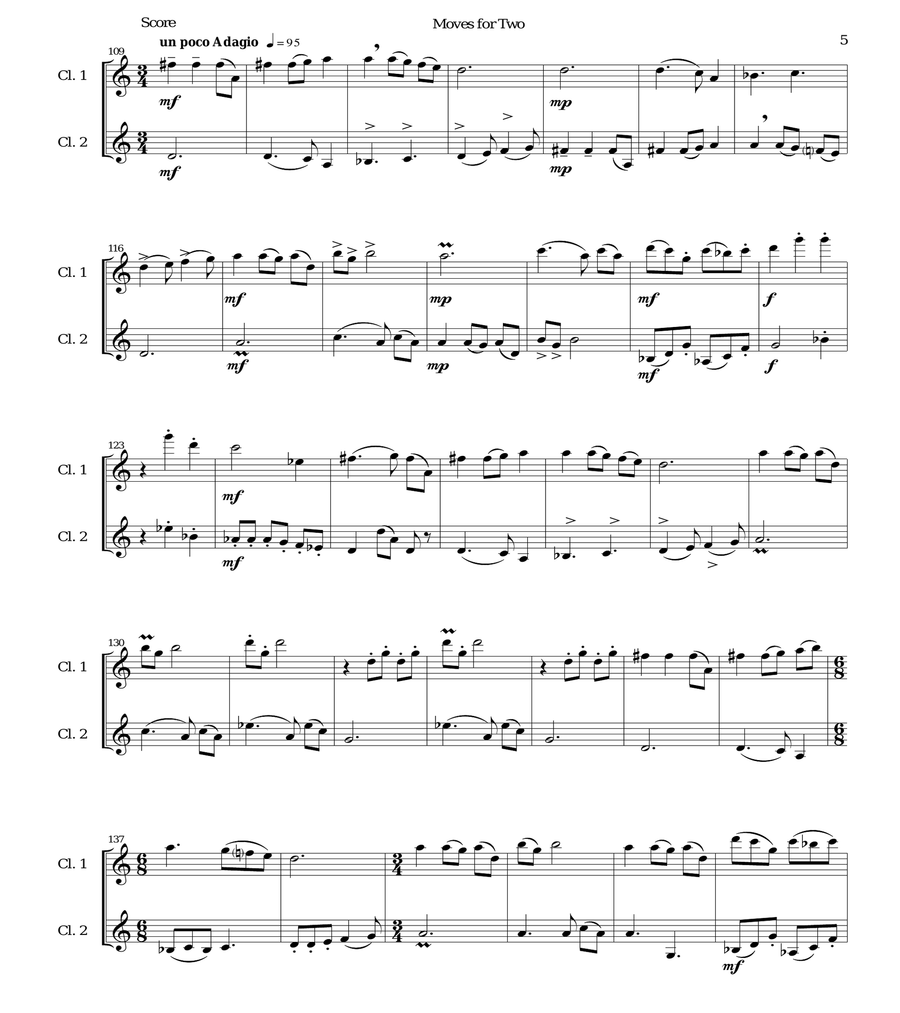 Moves for Two for 2 B flat clarinets image number null