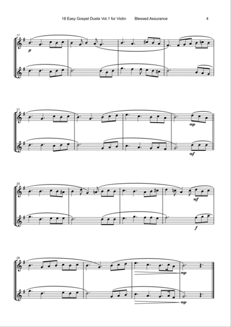 18 Easy Gospel Duets Vol.1 for Violin String Duet scores gallery preview page 6