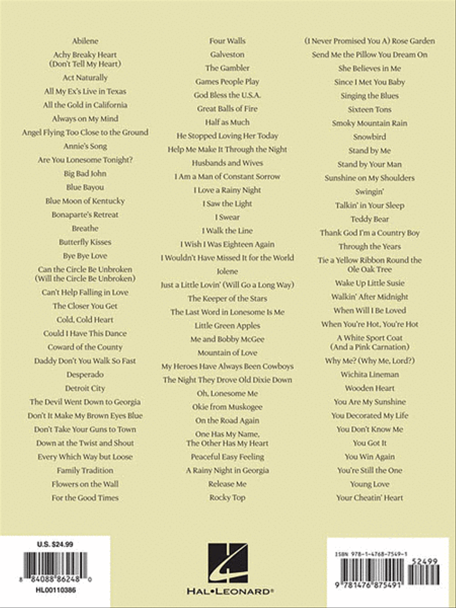 The Great American Songbook – Country Piano, Vocal, Guitar scores gallery preview page 2