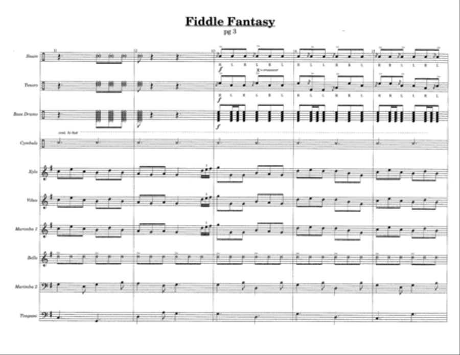 Fiddle Fantasy w/Tutor Tracks Percussion Ensemble scores gallery preview page 5