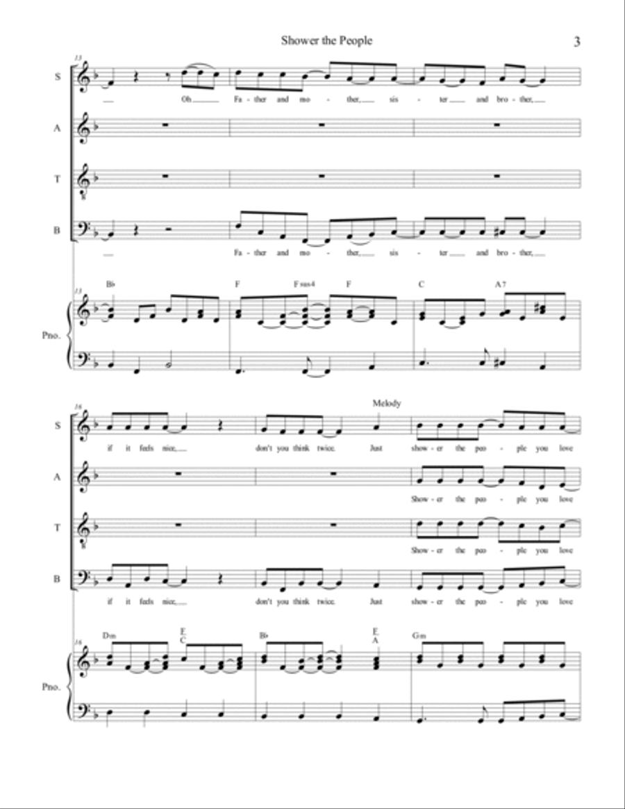 Shower The People 4-Part scores gallery preview page 5