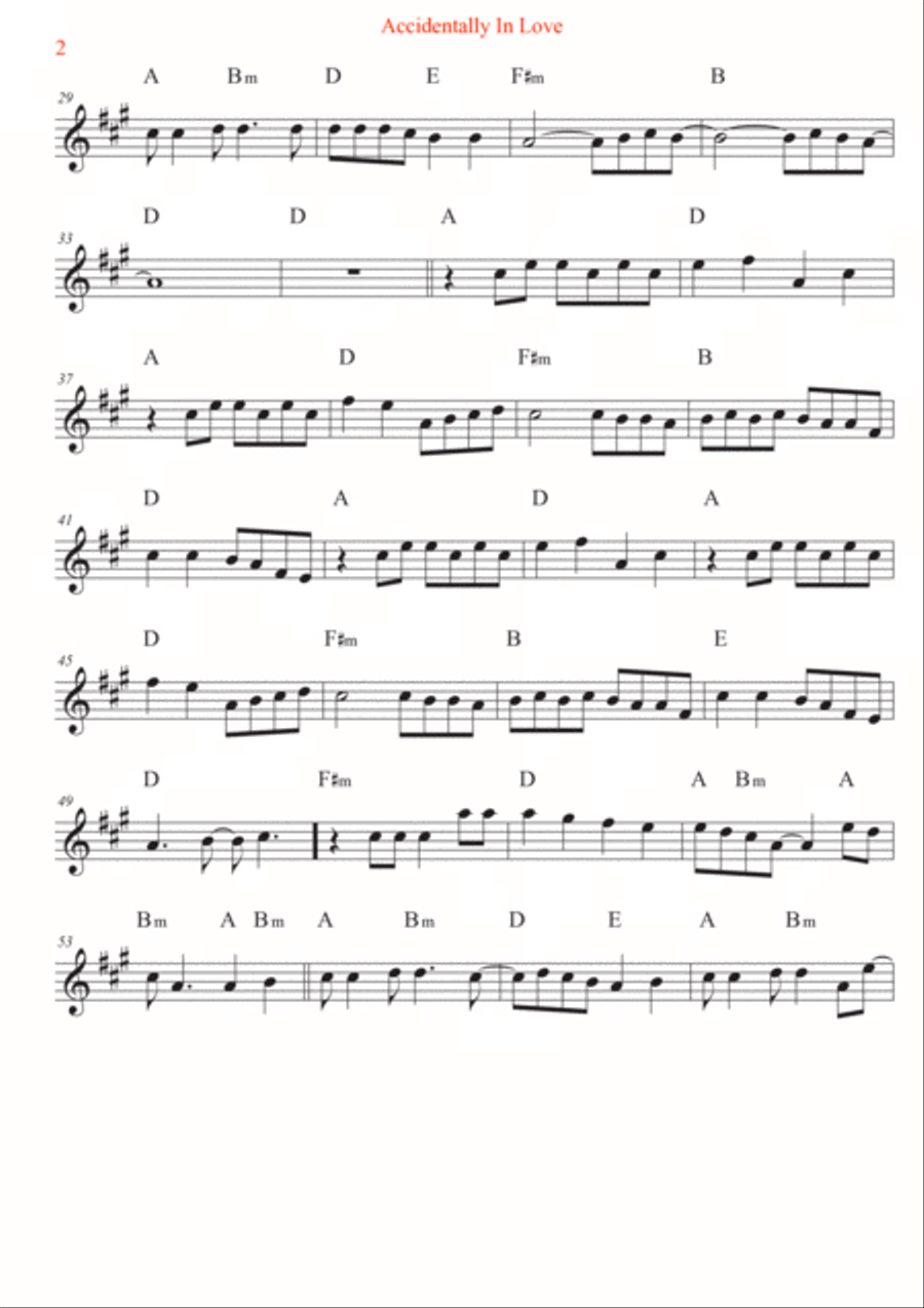 Accidentally In Love Accidentally In Love Soprano Saxophone scores gallery preview page 2