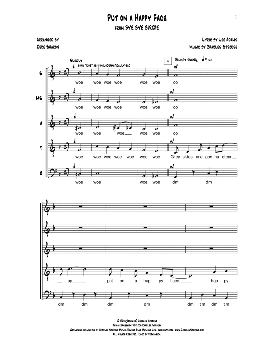 Put On a Happy Face Put On a Happy Face SSATB scores gallery preview page 1