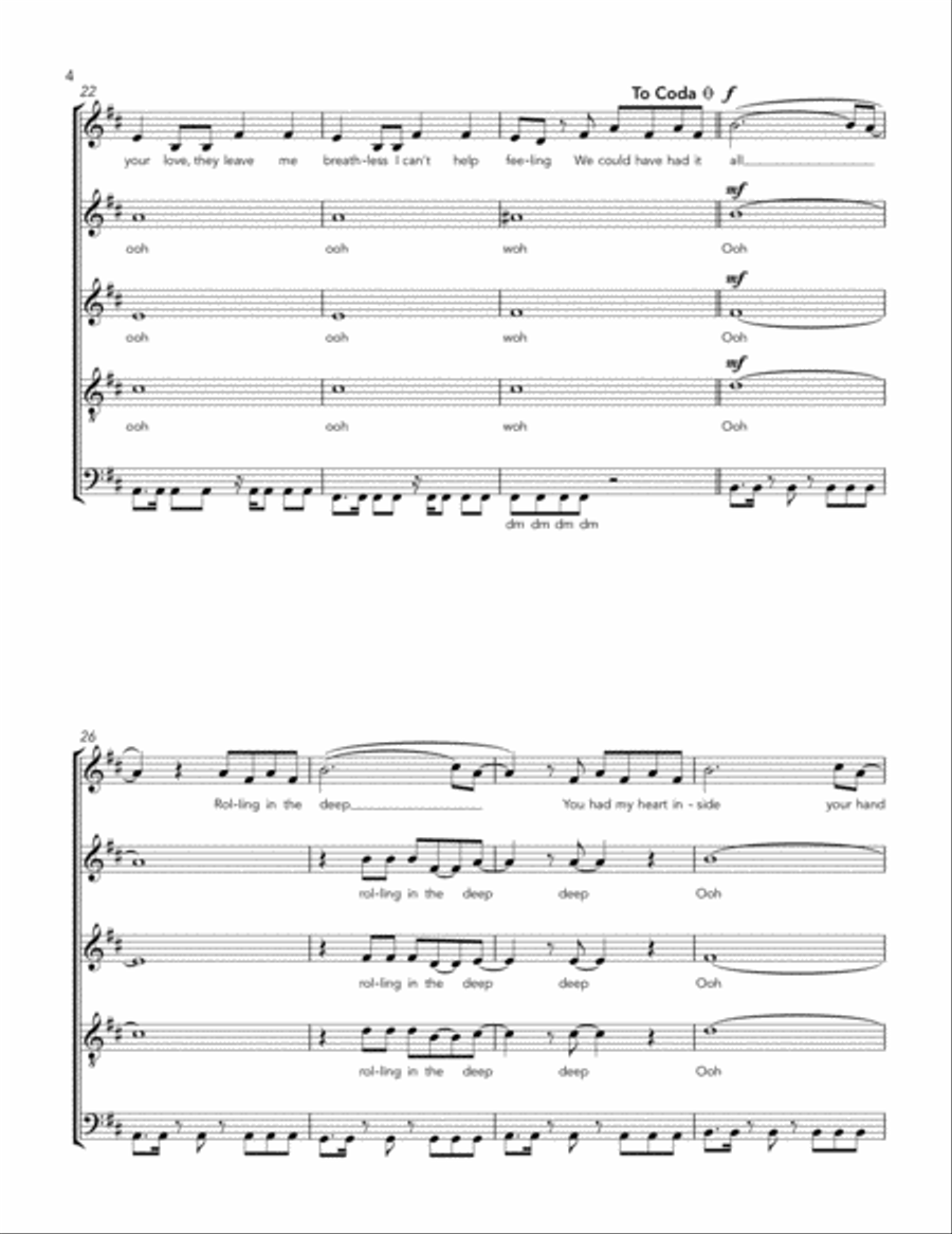 Rolling In The Deep A Cappella scores gallery preview page 4