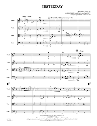 Yesterday (arr. Robert Longfield) - Conductor Score (Full Score)