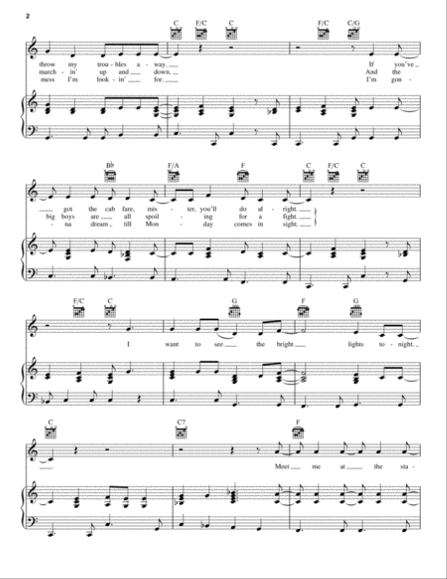 I Want To See The Bright Lights Tonight Piano, Vocal, Guitar scores gallery preview page 2