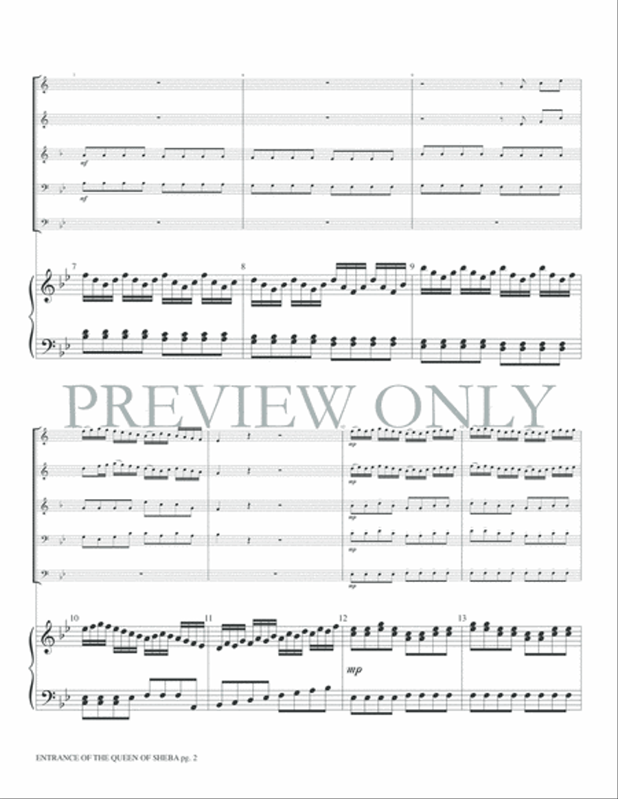 Entrance of the Queen of Sheba Brass Ensemble scores gallery preview page 4