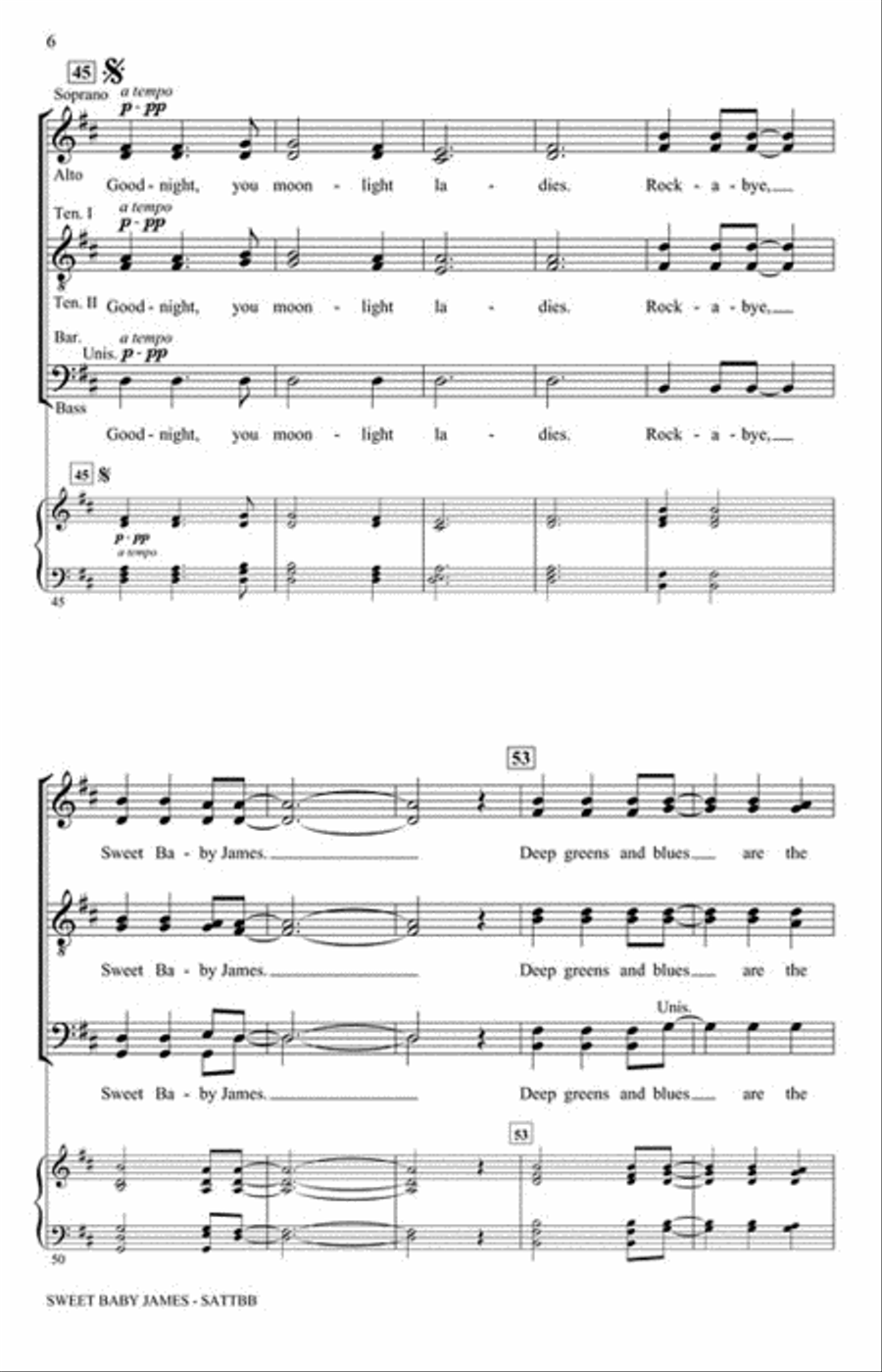 Sweet Baby James A Cappella scores gallery preview page 2