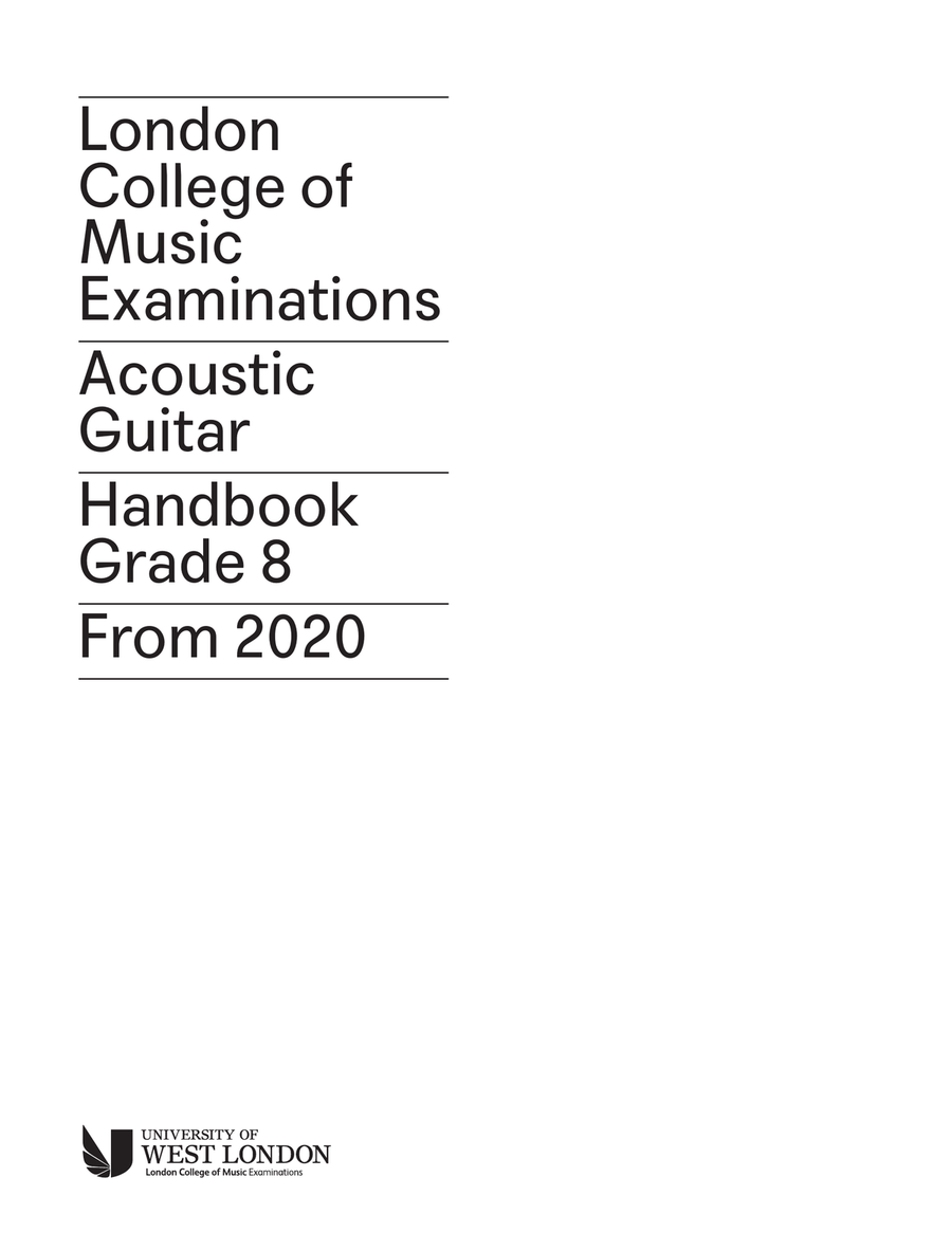 LCME Acoustic Guitar Handbook Grade 8 2020 Acoustic Guitar scores gallery preview page 1