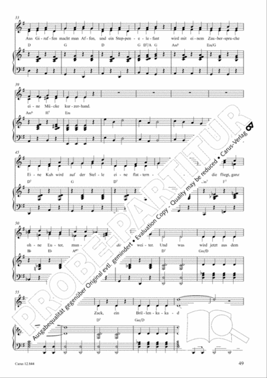 Gruselmonsterzaubersongs. Heft II Children's Choir scores gallery preview page 50