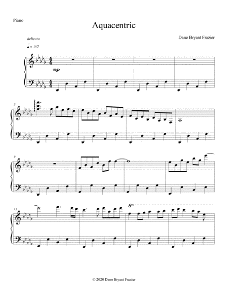 Aquacentric Aquacentric Piano Solo scores gallery preview page 1