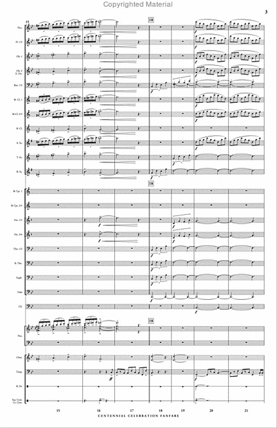 Centennial Celebration Fanfare Concert Band scores gallery preview page 4