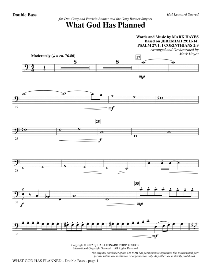 What God Has Planned - Double Bass Choir scores gallery preview page 1