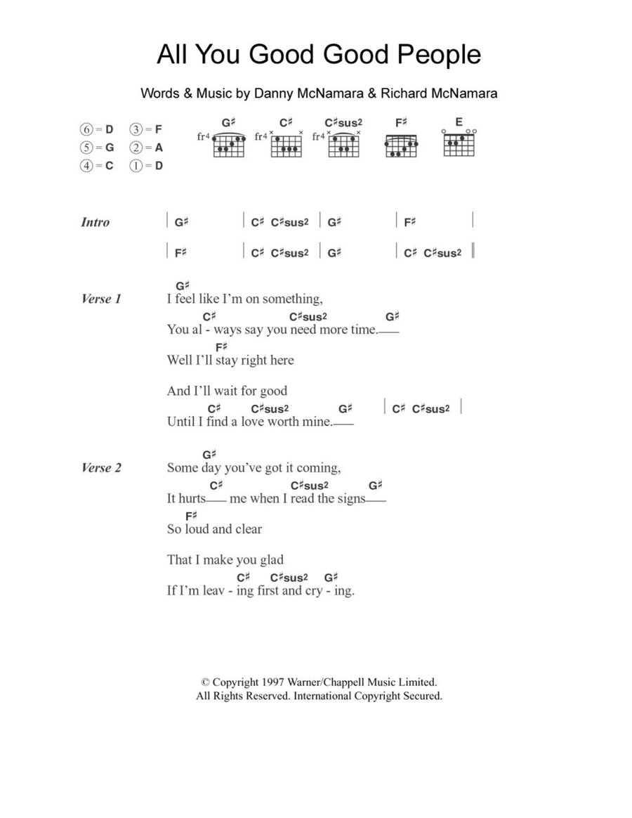 All You Good Good People Acoustic Guitar scores gallery preview page 1