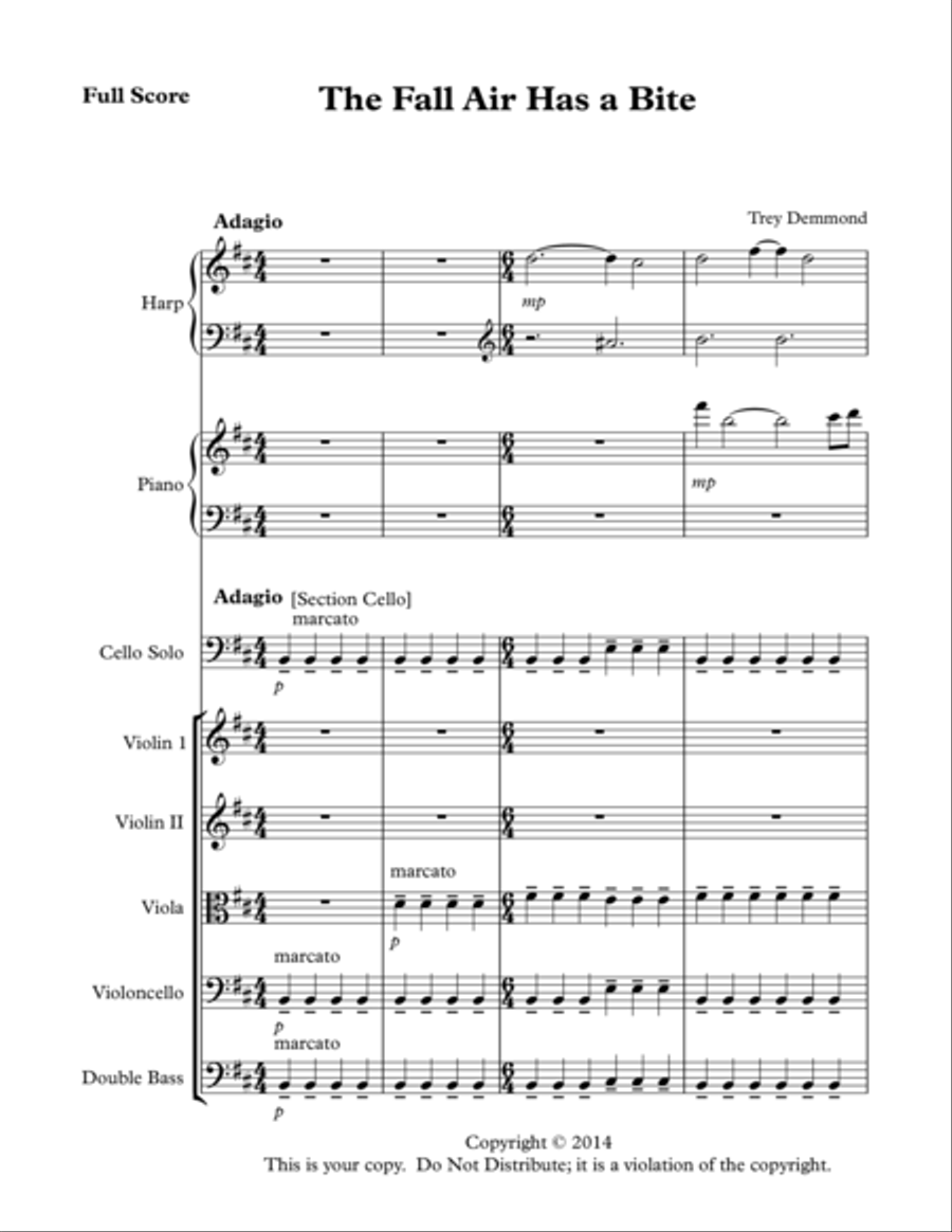 The Fall Air Has a Bite String Orchestra scores gallery preview page 1