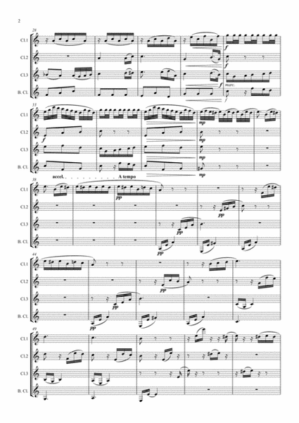 Beethoven: Bagatelle in A minor WoO 59 (Für Elise)(For Elise) - clarinet quartet image number null