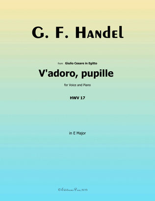 Book cover for V'adoro, pupille, by Handel, in E Major