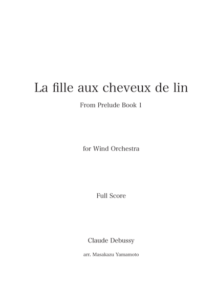 La fille aux cheveux de lin (The Girl With The Flaxen Hair) [Arrangement for concert band] image number null
