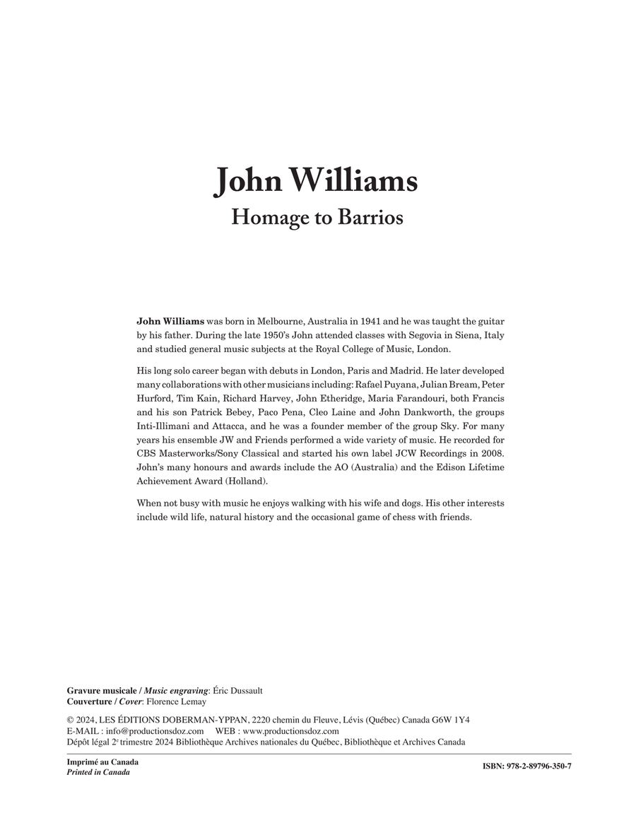 Homage to Barrios Classical Guitar scores gallery preview page 2