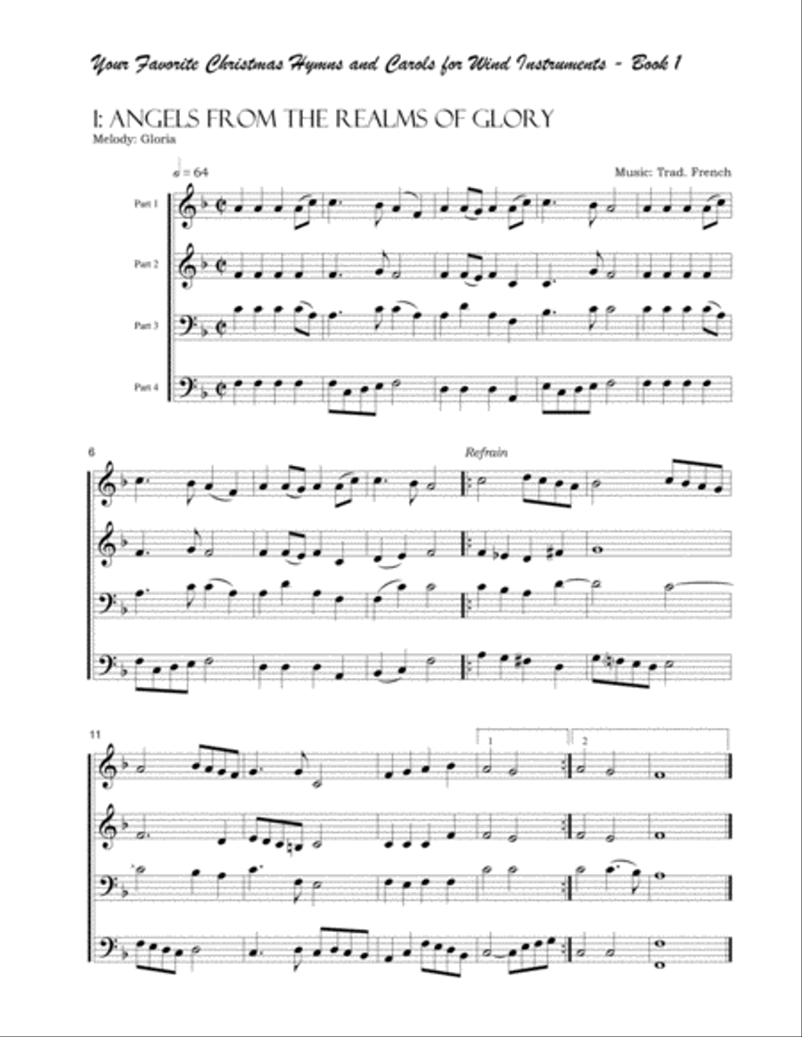 Your Favorite Christmas Hymns and Carols for Wind Instruments Book 1 Concert Band scores gallery preview page 4