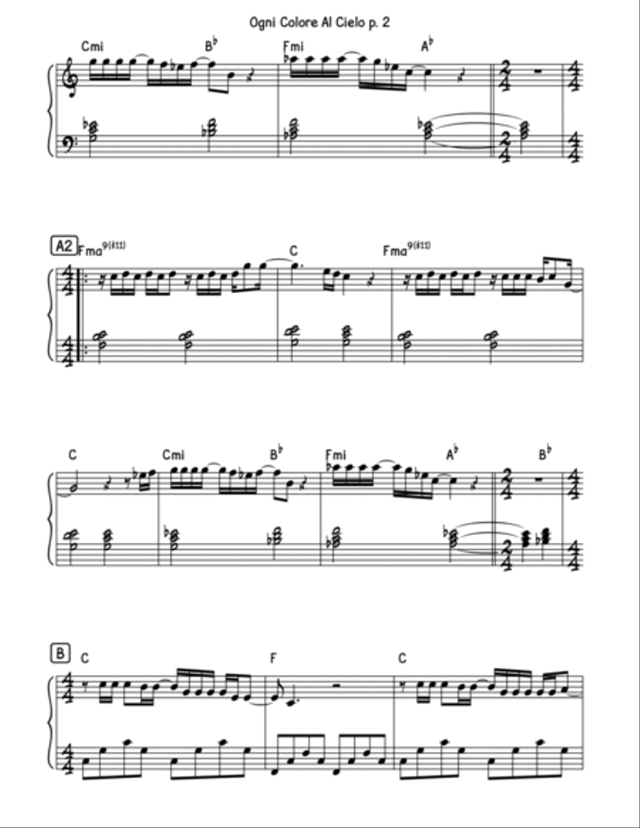 Ogni Colore Al Cielo Easy Piano scores gallery preview page 2