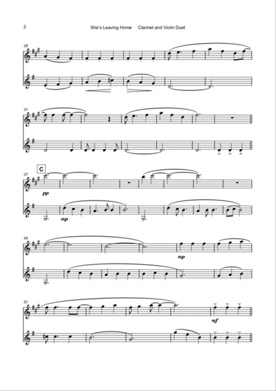 She's Leaving Home Clarinet scores gallery preview page 3