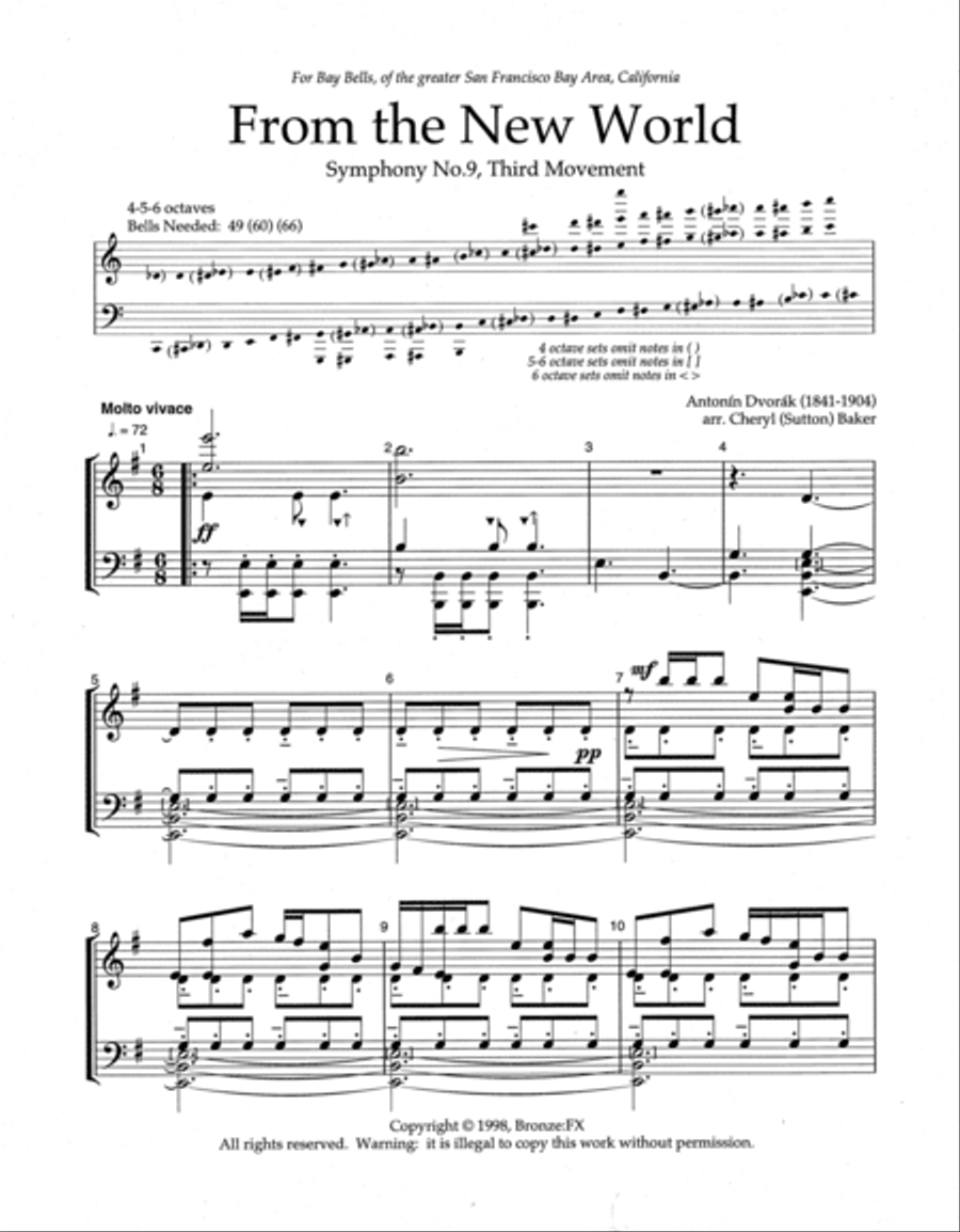 From the New World (Symphony No.9, 3rd Mvt) Handbell Choir scores gallery preview page 3