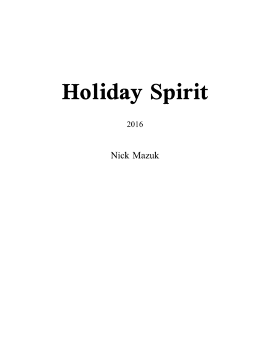 Holiday Spirit (score and parts)